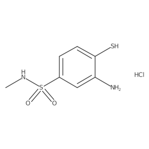 3-amino-N-methyl-4-sulfanylbenzene-1-sulfonamide hydrochloride结构式