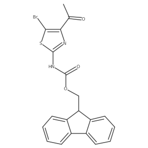 (9H-fluoren-9-yl)methyl N-(4-acetyl-5-bromo-1,3-thiazol-2-yl)carbamate结构式