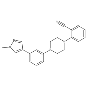 3-{4-[6-(1-methyl-1H-pyrazol-4-yl)pyrazin-2-yl]piperazin-1-yl}pyridine-2-carbonitrile Structure