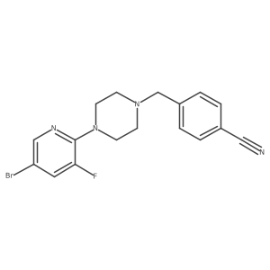 4-{[4-(5-Bromo-3-fluoropyridin-2-yl)piperazin-1-yl]methyl}benzonitrile结构式