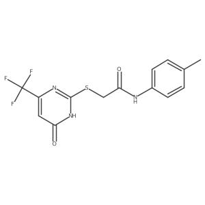 2-{[4-hydroxy-6-(trifluoromethyl)pyrimidin-2-yl]sulfanyl}-N-(4-methylphenyl)acetamide Structure