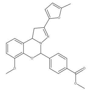 Methyl 4-[7-methoxy-2-(5-methylfuran-2-yl)-1,10b-dihydropyrazolo[1,5-c][1,3]benzoxazin-5-yl]benzoate Structure