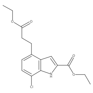 Ethyl 7-chloro-2-(ethoxycarbonyl)-1H-indole-4-propanoate结构式