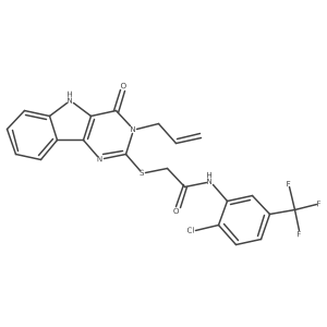2-[(3-allyl-4-oxo-5H-pyrimido[5,4-b]indol-2-yl)sulfanyl]-N-[2-chloro-5-(trifluoromethyl)phenyl]acetamide Structure