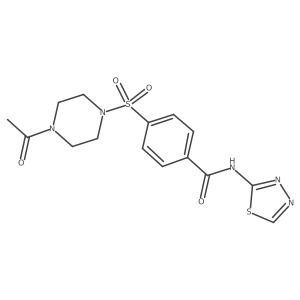 4-[(4-acetylpiperazin-1-yl)sulfonyl]-N-(1,3,4-thiadiazol-2-yl)benzamide Structure