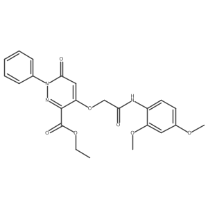 Ethyl 4-(2-((2,4-dimethoxyphenyl)amino)-2-oxoethoxy)-6-oxo-1-phenyl-1,6-dihydropyridazine-3-carboxylate结构式
