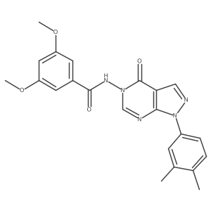 N-[1-(3,4-dimethylphenyl)-4-oxo-1H,4H,5H-pyrazolo[3,4-d]pyrimidin-5-yl]-3,5-dimethoxybenzamide结构式