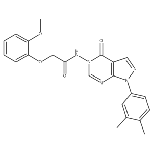 N-(1-(3,4-dimethylphenyl)-4-oxo-1H-pyrazolo[3,4-d]pyrimidin-5(4H)-yl)-2-(2-methoxyphenoxy)acetamide结构式