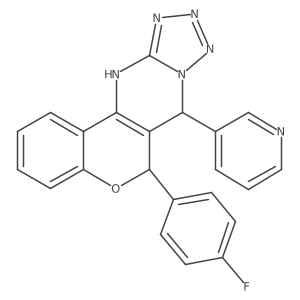 6-(4-fluorophenyl)-7-(pyridin-3-yl)-7,12-dihydro-6H-chromeno[4,3-d]tetrazolo[1,5-a]pyrimidine结构式