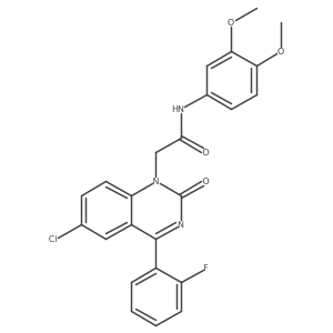 2-(6-chloro-4-(2-fluorophenyl)-2-oxoquinazolin-1(2H)-yl)-N-(3,4-dimethoxyphenyl)acetamide结构式