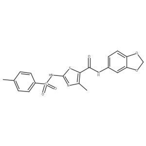 N-(benzo[d][1,3]dioxol-5-yl)-4-methyl-2-(4-methylphenylsulfonamido)thiazole-5-carboxamide Structure