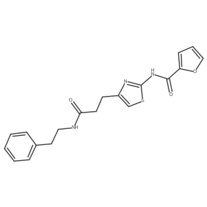 N-(4-(3-oxo-3-(phenethylamino)propyl)thiazol-2-yl)furan-2-carboxamide结构式