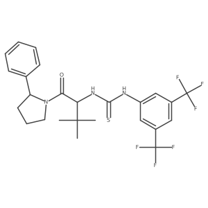 1-(3,5-Bis(trifluoromethyl)phenyl)-3-((S)-3,3-dimethyl-1-oxo-1-((R)-2-phenylpyrrolidin-1-yl)butan-2-yl)thiourea Structure