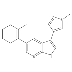 5-(2-methylcyclohexen-1-yl)-3-(1-methylpyrazol-4-yl)-1H-pyrrolo[2,3-b]pyridine结构式
