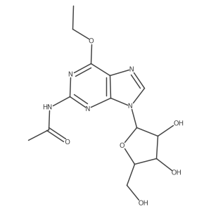 N-[9-[3,4-dihydroxy-5-(hydroxymethyl)oxolan-2-yl]-6-ethoxypurin-2-yl]acetamide结构式