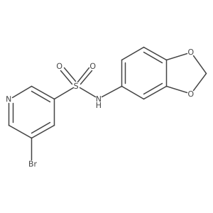 N-1,3-benzodioxol-5-yl-5-bromo-3-pyridinesulfonamide Structure