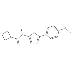 N-[5-(4-methoxyphenyl)-1,3,4-thiadiazol-2-yl]-N-methylcyclobutanecarboxamide结构式