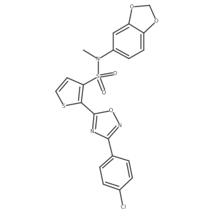 N-(1,3-benzodioxol-5-yl)-2-[3-(4-chlorophenyl)-1,2,4-oxadiazol-5-yl]-N-methylthiophene-3-sulfonamide Structure
