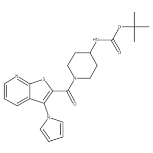 tert-butyl N-{1-[3-(1H-pyrrol-1-yl)thieno[2,3-b]pyridine-2-carbonyl]piperidin-4-yl}carbamate Structure