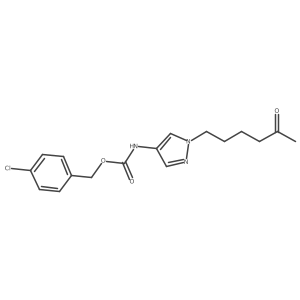 [1-(5-oxo-hexyl)-1H-pyrazol-4-yl]-carbamic acid 4-chloro-benzyl ester结构式
