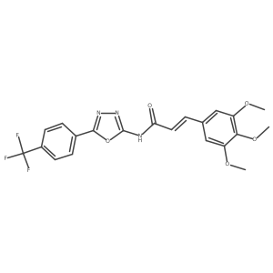 (E)-N-(5-(4-(trifluoromethyl)phenyl)-1,3,4-oxadiazol-2-yl)-3-(3,4,5-trimethoxyphenyl)acrylamide结构式