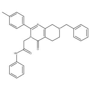 2-(7-benzyl-4-oxo-2-(p-tolyl)-5,6,7,8-tetrahydropyrido[3,4-d]pyrimidin-3(4H)-yl)-N-phenylacetamide结构式