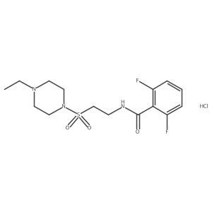 N-(2-((4-ethylpiperazin-1-yl)sulfonyl)ethyl)-2,6-difluorobenzamide hydrochloride结构式