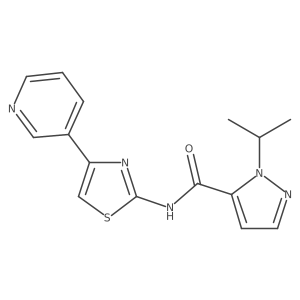 1-isopropyl-N-(4-(pyridin-3-yl)thiazol-2-yl)-1H-pyrazole-5-carboxamide结构式