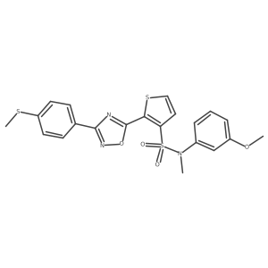 N-(3-methoxyphenyl)-N-methyl-2-{3-[4-(methylsulfanyl)phenyl]-1,2,4-oxadiazol-5-yl}thiophene-3-sulfonamide结构式