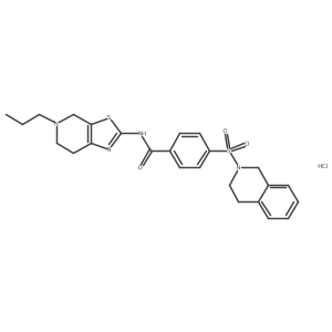 4-((3,4-dihydroisoquinolin-2(1H)-yl)sulfonyl)-N-(5-propyl-4,5,6,7-tetrahydrothiazolo[5,4-c]pyridin-2-yl)benzamide hydrochloride Structure