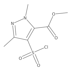 methyl4-(chlorosulfonyl)-1,3-dimethyl-1H-pyrazole-5-carboxylate结构式