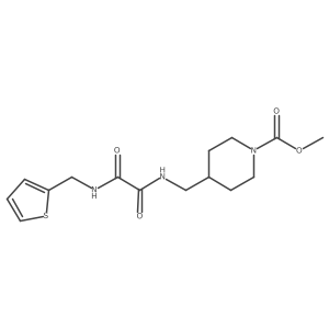 Methyl 4-((2-oxo-2-((thiophen-2-ylmethyl)amino)acetamido)methyl)piperidine-1-carboxylate Structure