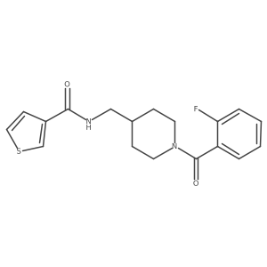 N-((1-(2-fluorobenzoyl)piperidin-4-yl)methyl)thiophene-3-carboxamide结构式