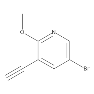 5-Bromo-3-ethynyl-2-methoxypyridine结构式