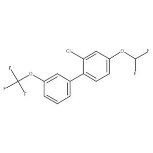 2-Chloro-4-(difluoromethoxy)-3'-(trifluoromethoxy)-1,1'-biphenyl Structure