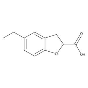 5-Ethyl-2,3-dihydrobenzofuran-2-carboxylicacid结构式