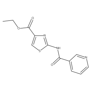Ethyl 2-[(pyridin-3-ylcarbonyl)amino]-1,3-thiazole-4-carboxylate结构式