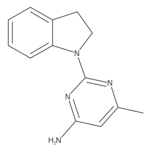 2-(2,3-dihydro-1H-indol-1-yl)-6-methylpyrimidin-4-amine结构式