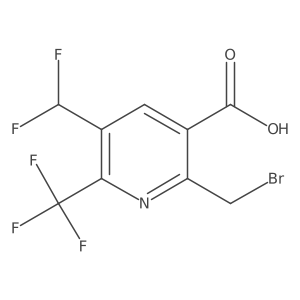 2-(Bromomethyl)-5-(difluoromethyl)-6-(trifluoromethyl)pyridine-3-carboxylic acid结构式