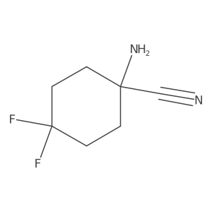 1-Amino-4,4-difluorocyclohexane-1-carbonitrile结构式