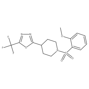 2-(1-((2-Methoxyphenyl)sulfonyl)piperidin-4-yl)-5-(trifluoromethyl)-1,3,4-oxadiazole结构式