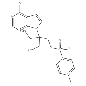 Toluene-4-sulfonic acid 2-(4-chloro-pyrrolo[2,3-d]pyrimidin-7-yl)-3-hydroxy-2-hydroxymethyl-propyl ester结构式