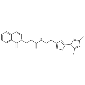 N-(2-(2-(3,5-dimethyl-1H-pyrazol-1-yl)thiazol-4-yl)ethyl)-3-(4-oxoquinazolin-3(4H)-yl)propanamide Structure