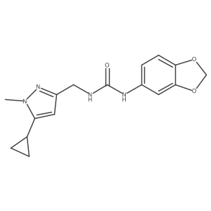 1-(benzo[d][1,3]dioxol-5-yl)-3-((5-cyclopropyl-1-methyl-1H-pyrazol-3-yl)methyl)urea Structure