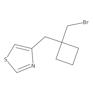 4-([1-(Bromomethyl)cyclobutyl]methyl)-1,3-thiazole Structure