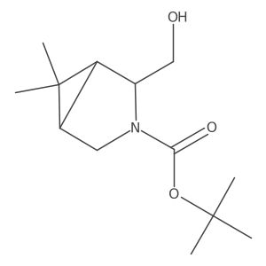 Tert-butyl 2-(hydroxymethyl)-6,6-dimethyl-3-azabicyclo[3.1.0]hexane-3-carboxylate结构式