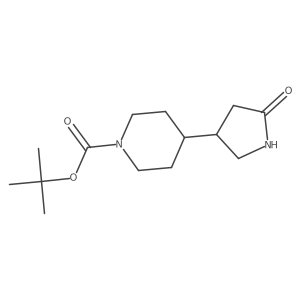 Tert-butyl 4-(5-oxopyrrolidin-3-yl)piperidine-1-carboxylate结构式