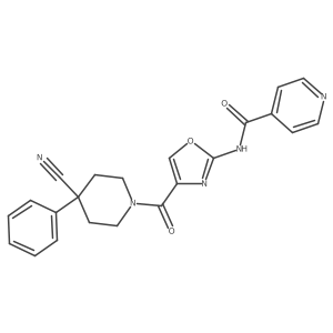 N-(4-(4-cyano-4-phenylpiperidine-1-carbonyl)oxazol-2-yl)isonicotinamide结构式