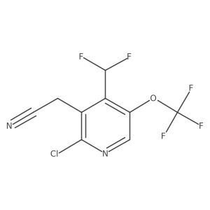 2-(2-Chloro-4-(difluoromethyl)-5-(trifluoromethoxy)pyridin-3-yl)acetonitrile Structure
