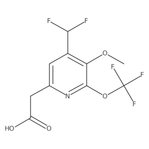 2-(4-(Difluoromethyl)-5-methoxy-6-(trifluoromethoxy)pyridin-2-yl)acetic acid Structure